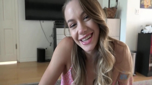 Girl Naomi Russell touches natural tits