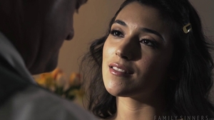 Sensual brunette in socks pussy eating