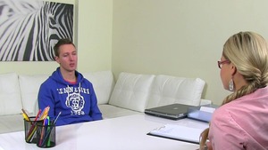 Very hot mature sucks dick and fucks in office