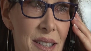 Housewife Alexandra Silk in silk dress cumshot