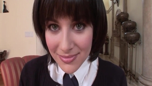 Pretty and shaved Ellie Idol pussy fuck after school