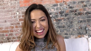 Busty teen chick receiving facial cum loads after interview