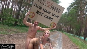 Doggy fucking outdoors