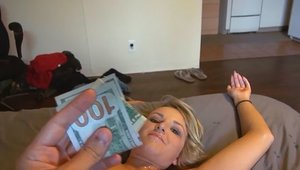 Tattooed mature Pressley Carter POV striptease in the bed