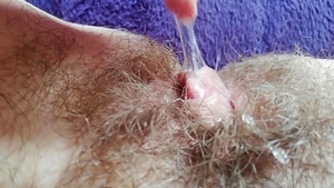 Wet pussy hairy girl extreme HD