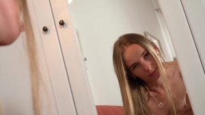 Solo busty girl wearing panties sexy dancing