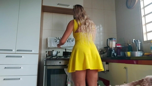 Rough fucking big butt brazilian stepmom wearing dress